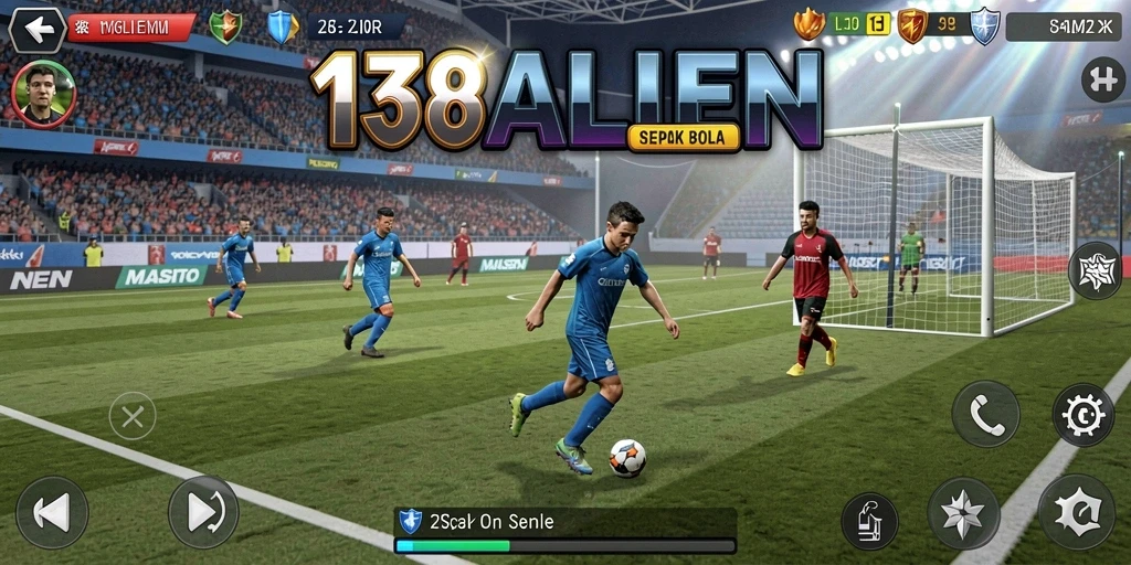 Tampilan gameplay seru di 138ALIEN dengan aksi sepak bola yang mendebarkan.