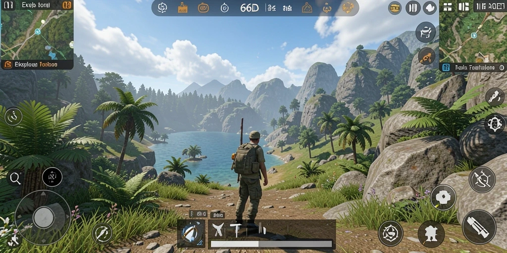 Tampilan gameplay menakjubkan dalam dunia terbuka 66D.