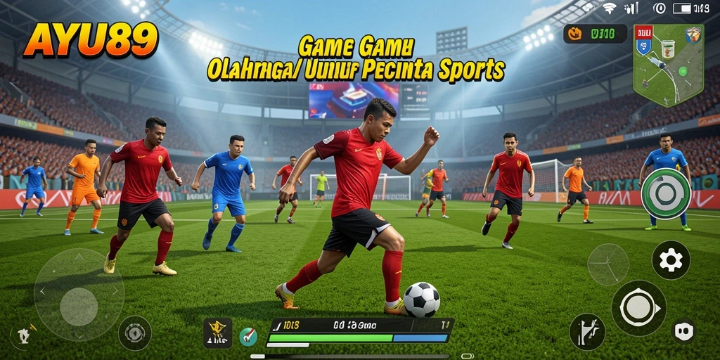 Screenshot gameplay AYU89 dengan aksi olahraga yang mendebarkan.