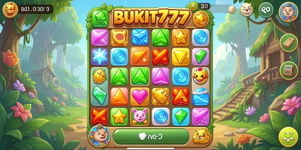 Tampilan menarik dari gameplay BUKIT777 dengan efek Match-3 yang memukau.