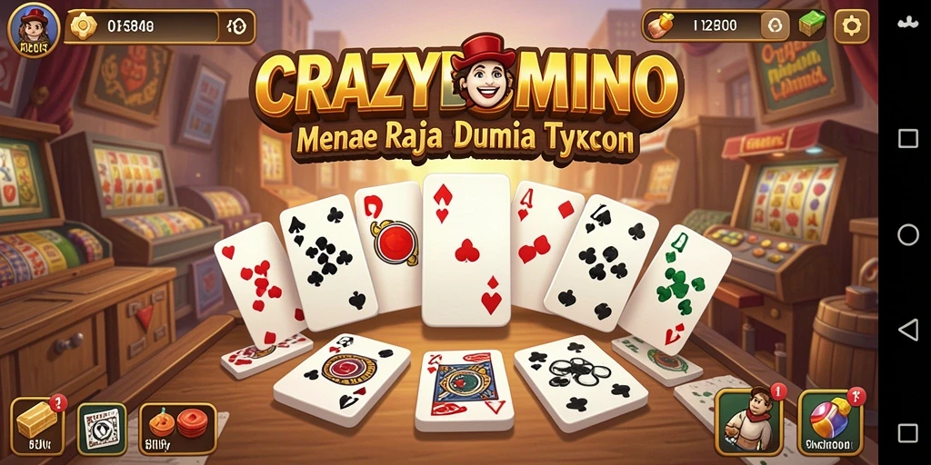 Tampilan menarik dari gameplay Tycoon di CRAZYDOMINO.