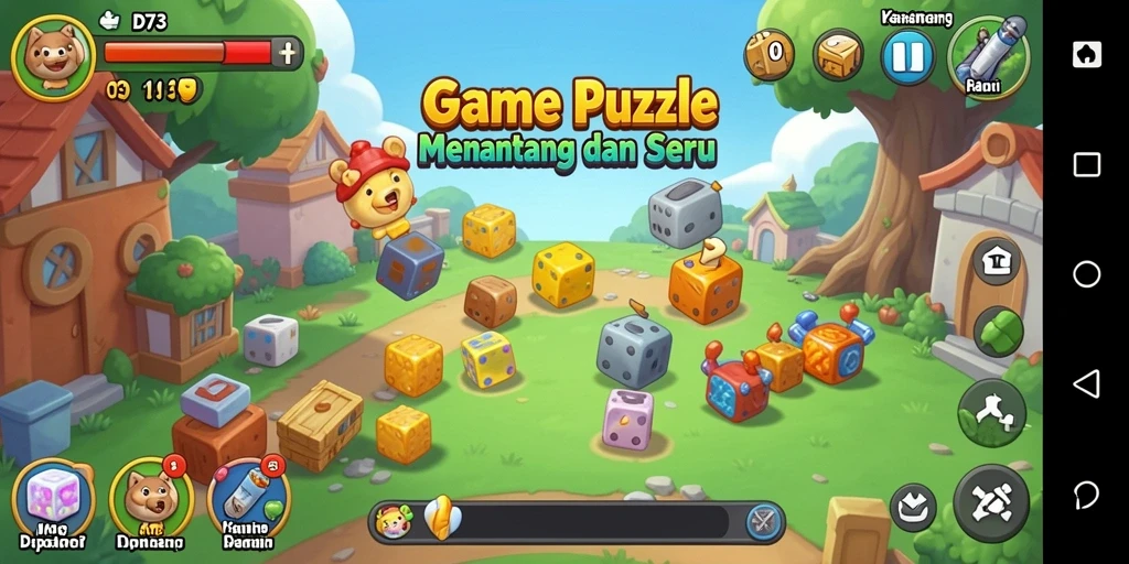 Tampilan gameplay D73 yang menantang puzzle seru.