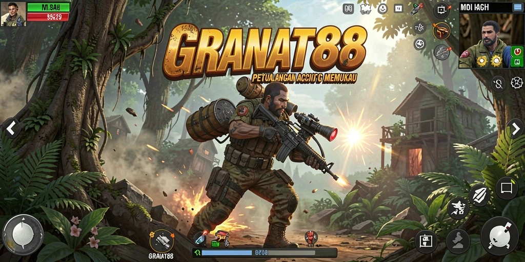 Screenshot menunjukkan aksi mendebarkan dari gameplay GRANAT88.