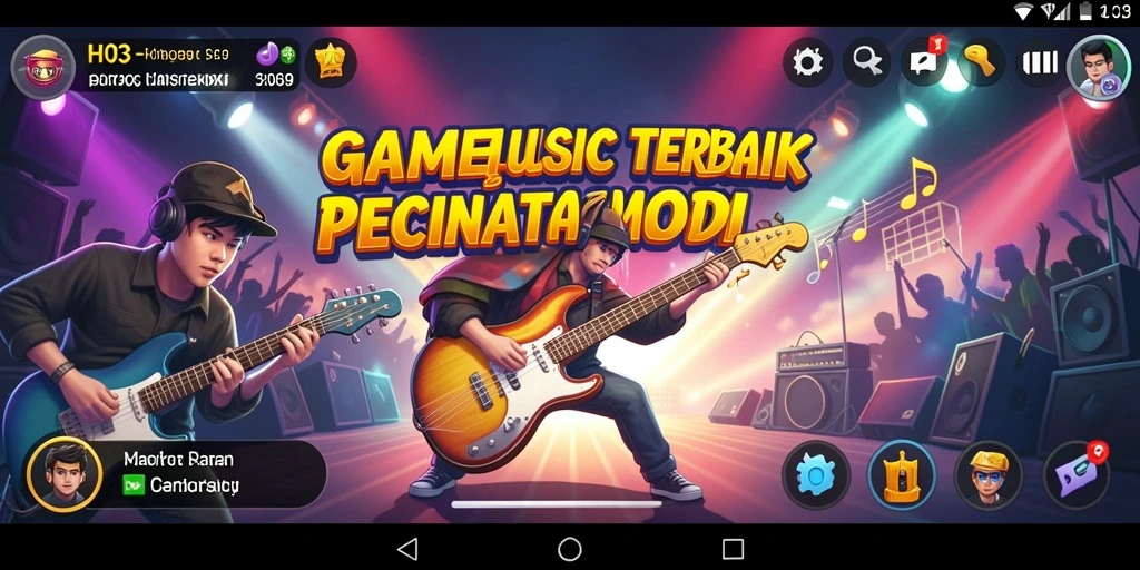 Screenshot H03 menunjukkan gameplay seru dengan tantangan musik.