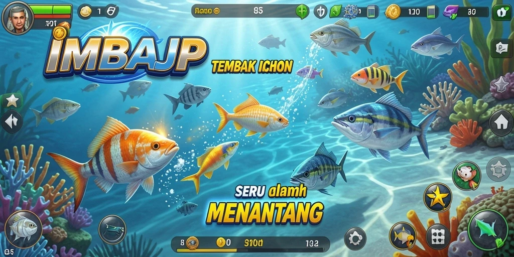 Tampilan gameplay Tembak Ikan IMBAJP yang seru.