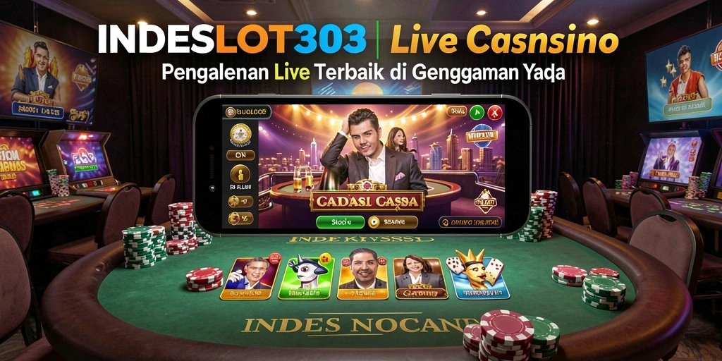 Screenshot gameplay Live Casino di INDESLOT303 yang menampilkan dealer profesional.