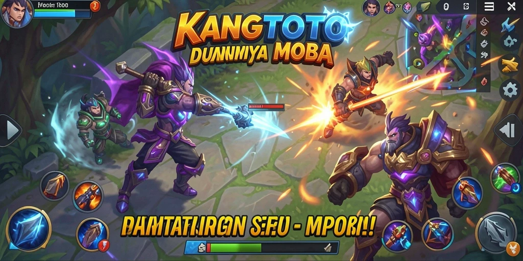 Gambaran gameplay seru KANGTOTO dengan aksi MOBA yang memukau.