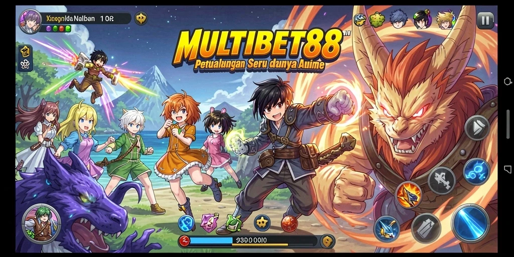 Gameplay MULTIBET88 dengan karakter anime yang menarik dan berwarna.
