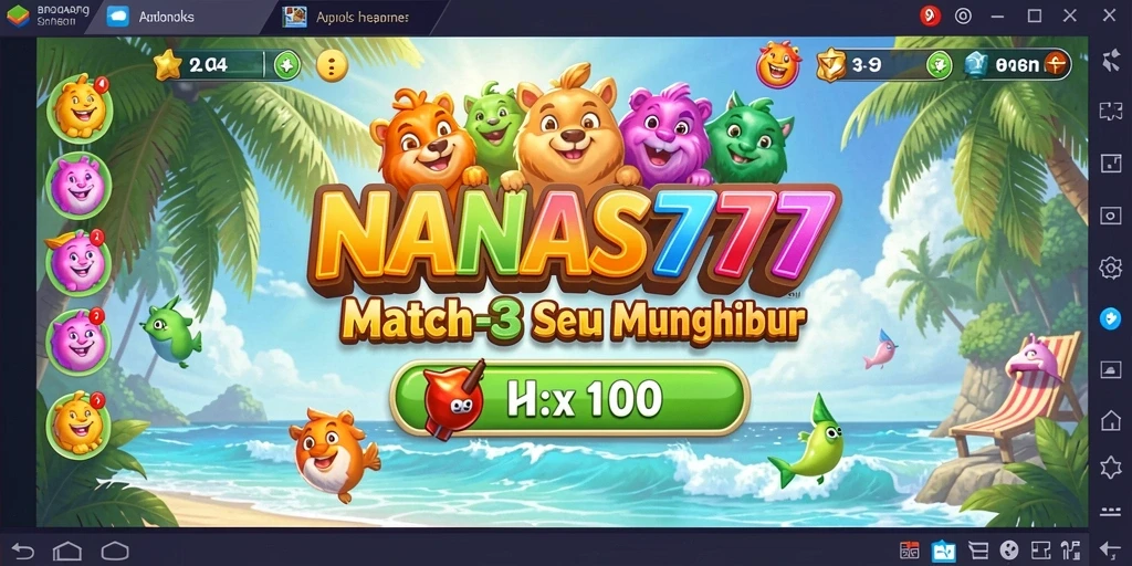 Screenshot gameplay NANAS777 menampilkan keseruan mencocokkan buah-buahan.