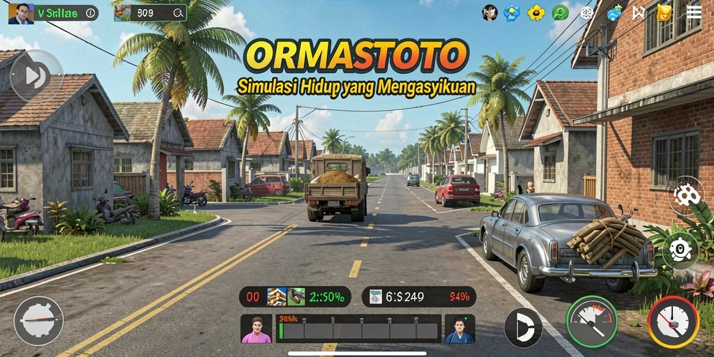 Tampilan gameplay seru dalam dunia simulasi kehidupan.