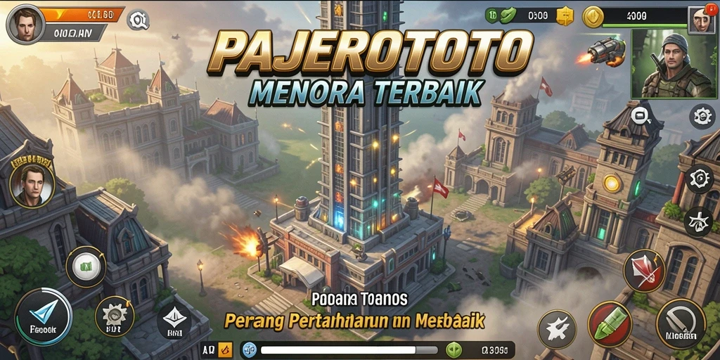 Tampilan seru gameplay Tower Defense PAJEROTOTO dengan strategi dan menara.
