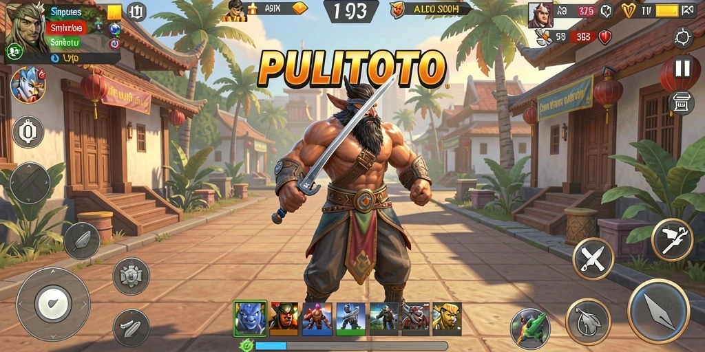 Screenshot PULITOTO menampilkan gameplay simulasi yang mendalam.
