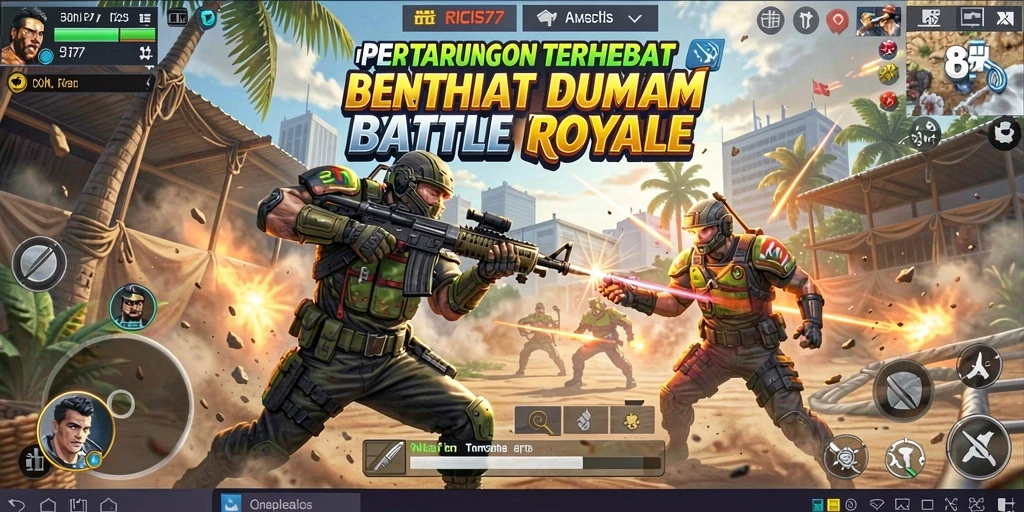 Tampilan seru dari gameplay RICIS77 yang menegangkan di medan perang.