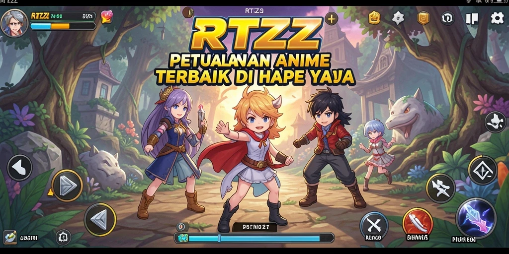 Tampilan dinamis dari karakter anime dalam gameplay RTZZ.