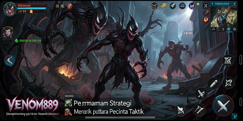 Tangkapan layar gameplay strategi yang mendebarkan di VENOM889.